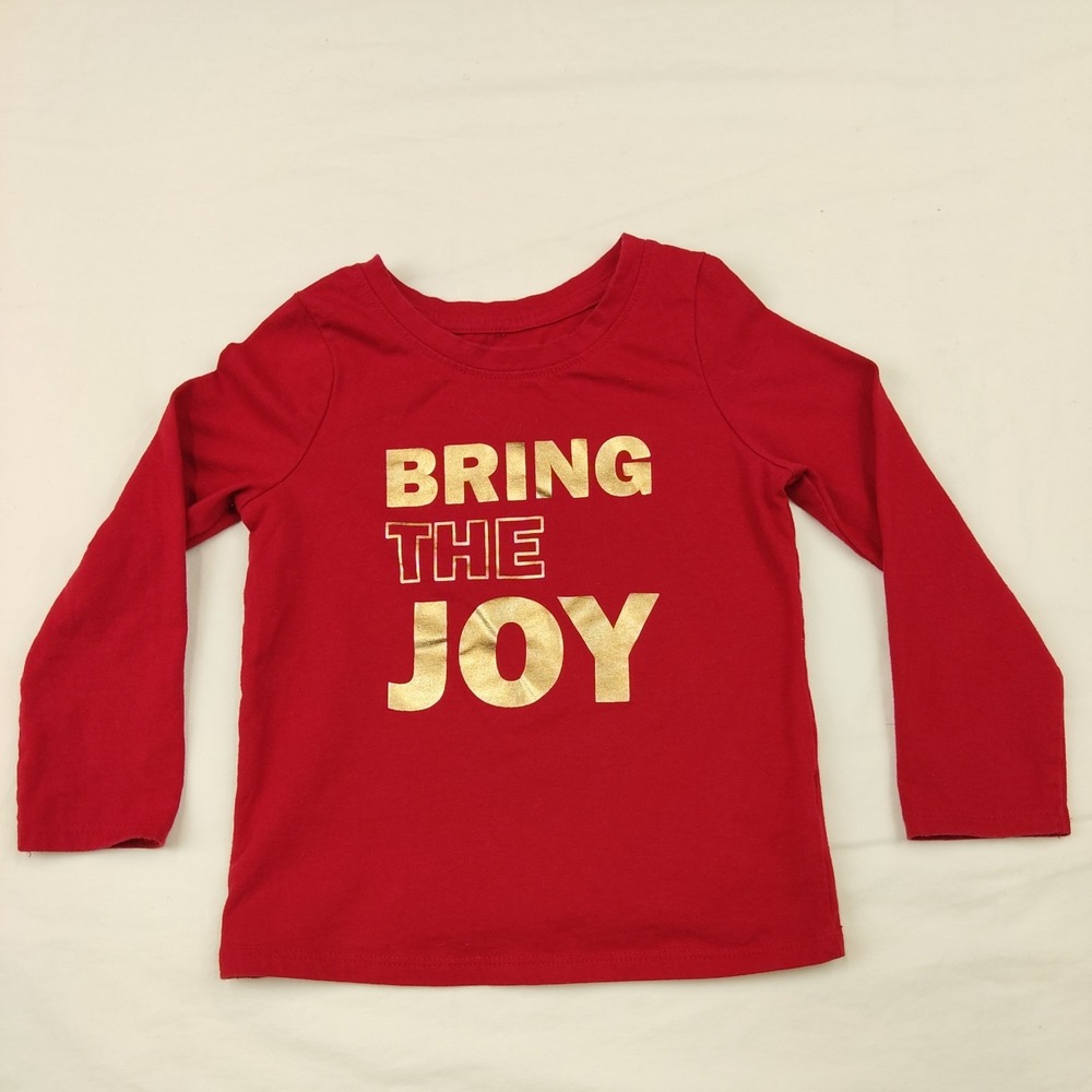 Toddler Girls' 'Joy' with Shine Long Sleeve T-Shirt - Cat & Jack Red 3T